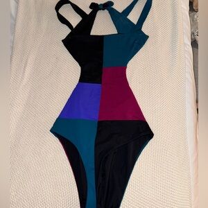 Mara Hoffman cutout color-block bathing suit
